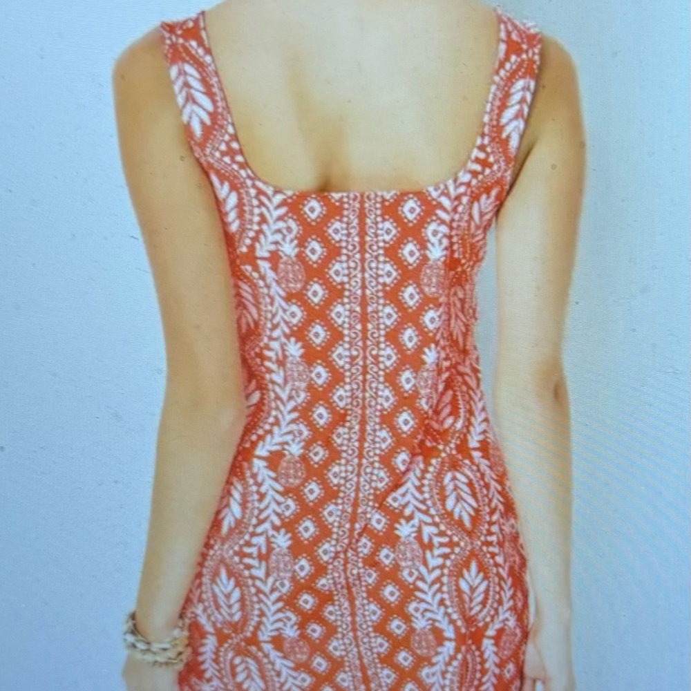 Lilly Pulitzer, new with tags, Larisa cover-up, orange and white, size M - Picture 2 of 6